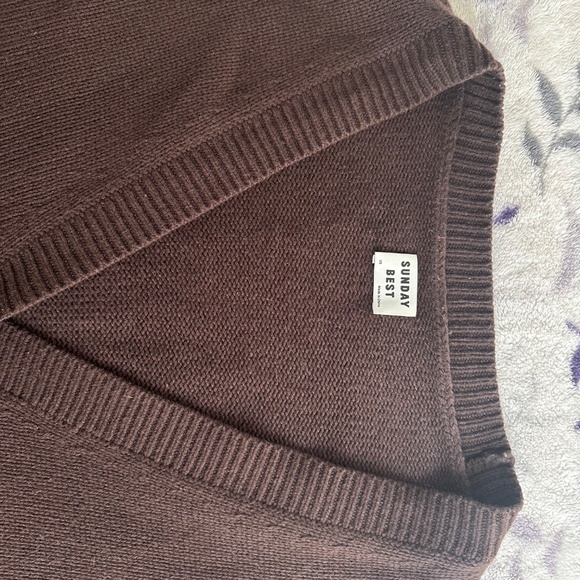 Sunday Best / Aritzia Lamora Cardigan, Brown, Size Extra Small - Picture 9 of 10